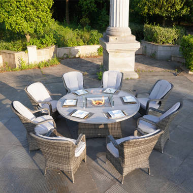 Eight person deals outdoor dining table